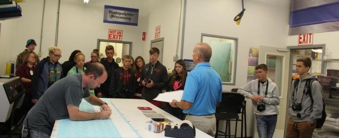 Park Place celebrated Manufacturing Day with area vocational and technical students touring our facilities. 184 students learned about careers in the wholesale sign industry and also learned about the wide range of fabrication techniques utilized in the manufacturing of ADA signage at Park Place.