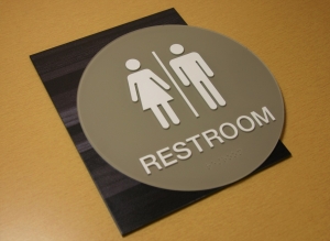 Circle Restroom Sign