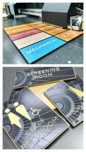 Examples of ADA compliant signage.